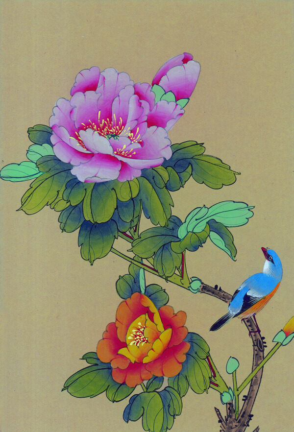 花鳥牡丹