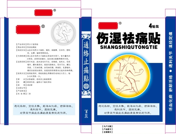 止痛貼藥盒包裝圖片