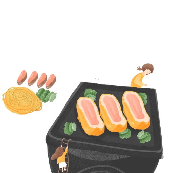 卡通手绘美食寿司设计元素