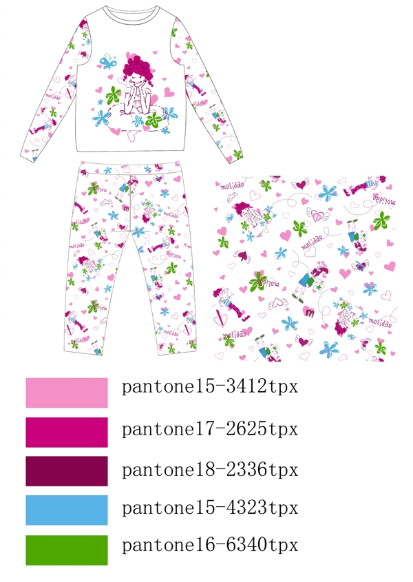 兒童服飾卡通印花內(nèi)衣源文件圖片