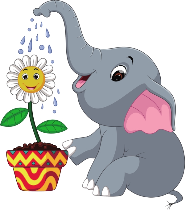 小象浇花