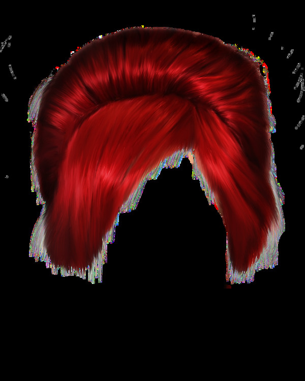 红色头发免抠png透明图层素材