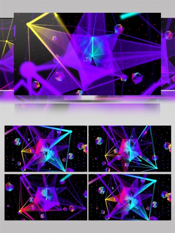 紫光曲折方块高清视频素材