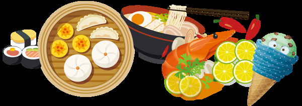 卡通美食png元素素材