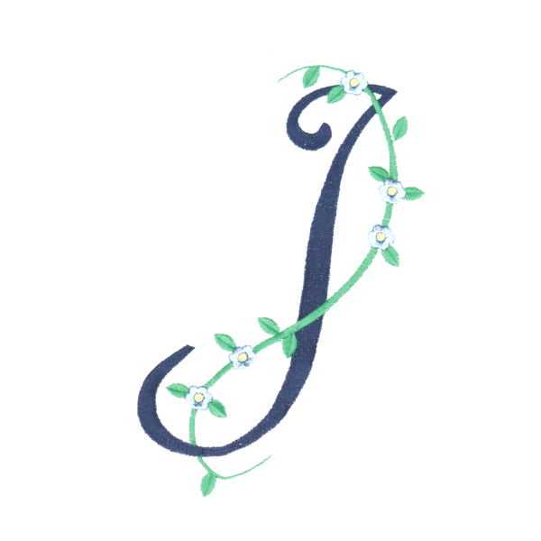 繡花文字字母植物藤蔓免費(fèi)素材