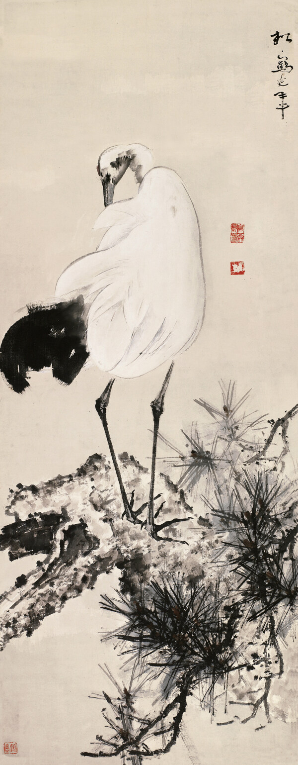 國(guó)畫飛鶴圖圖片