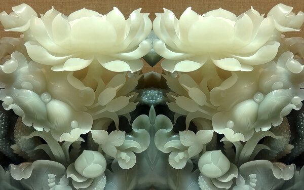 玉雕荷花