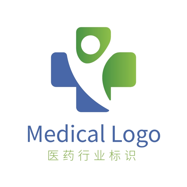 绿色大气医药卫生健康行业logo模板