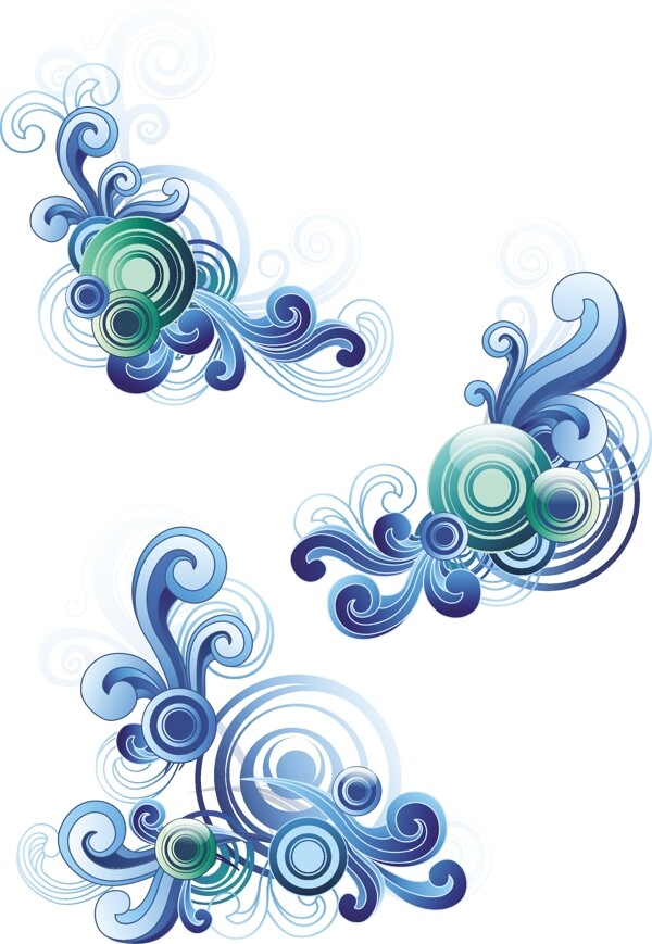 矢量素材海浪線條花紋