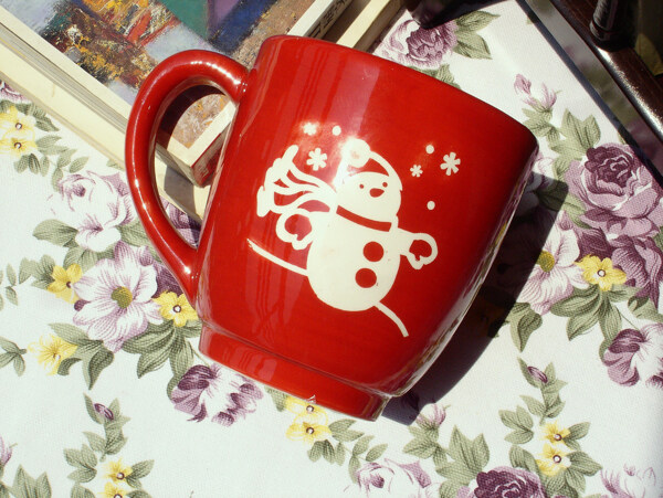 紅色雪人杯子圖片