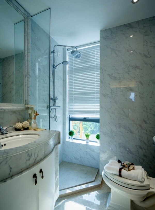 简约明亮现代风格浴室别墅效果图设计