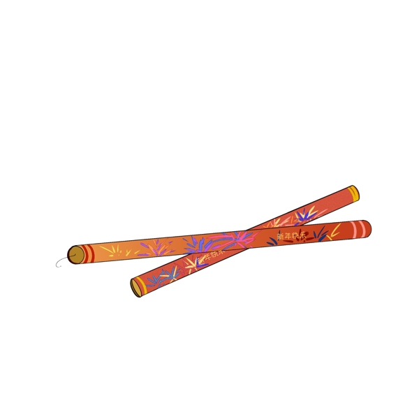紅色的香手繪插畫