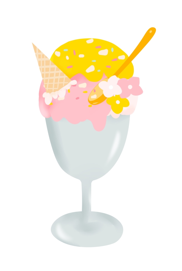 杯装黄色冰淇淋