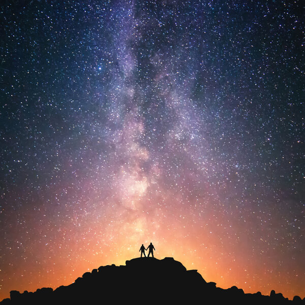 唯美的高山星空