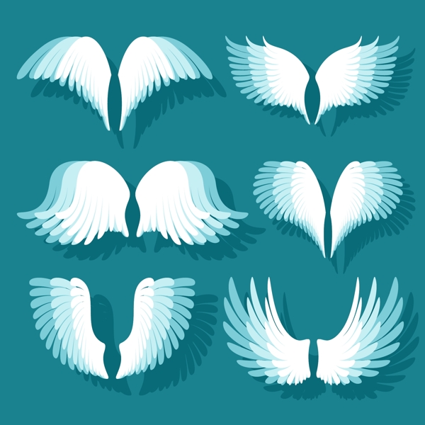 洁白天使的翅膀插画