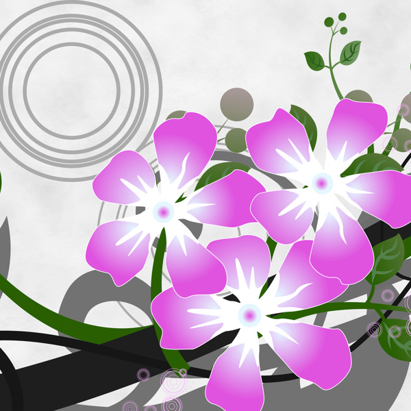 粉色花朵三聯(lián)畫