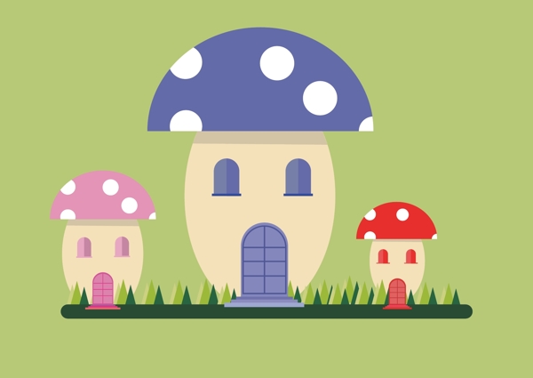 蘑菇房卡通蘑菇
