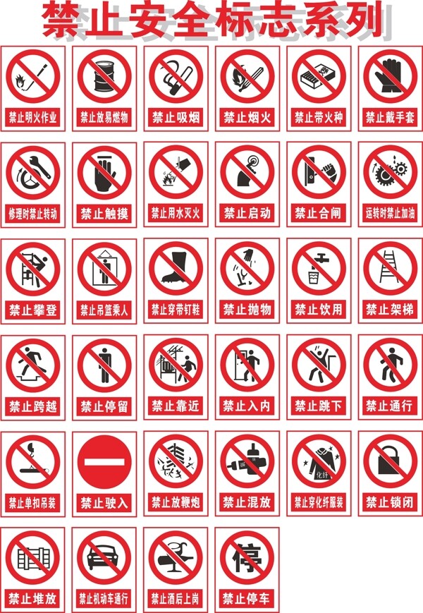 禁止安全標(biāo)志系列