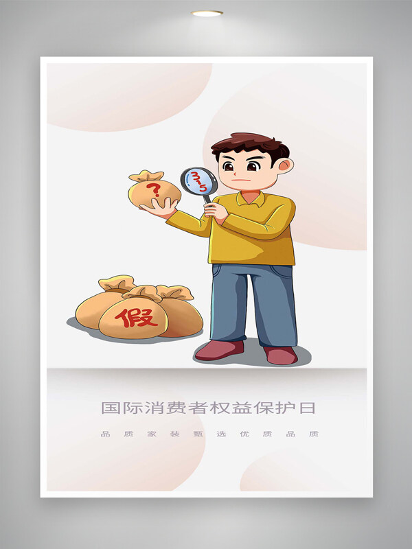 卡通簡約漫畫風(fēng)315消費(fèi)者權(quán)益日海報(bào)