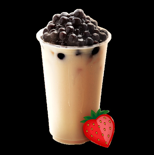 黑糖珍珠草莓味奶茶創(chuàng)意飲品