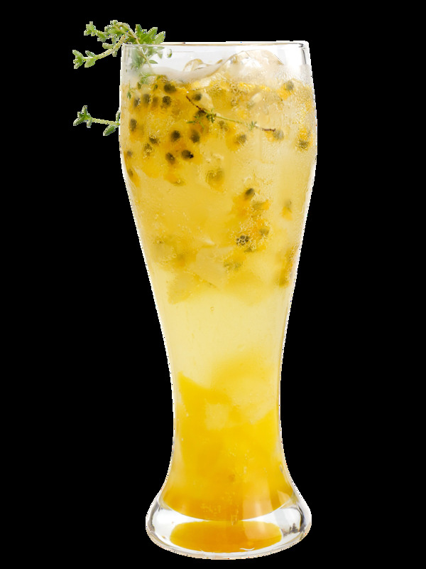 透明玻璃杯百香果菠蘿大顆粒果茶果汁飲品