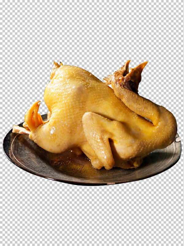 傳統(tǒng)美食雞皮金黃的鹽焗雞
