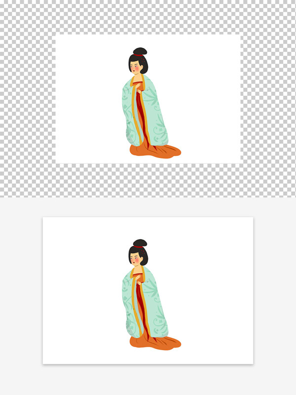 古代妃子形象圖案