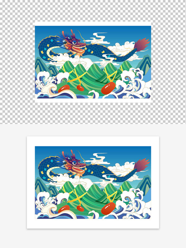 端午節(jié)國(guó)潮創(chuàng)意手繪風(fēng)插畫