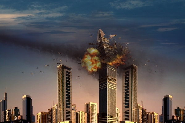 撞機(jī)大廈爆炸特效