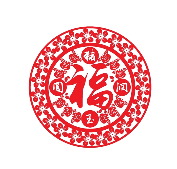 豬年剪紙