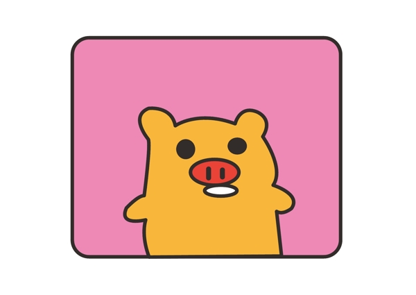 矢量卡通动物猪图案