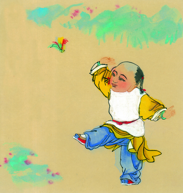 寫意兒童人物畫國(guó)畫0128