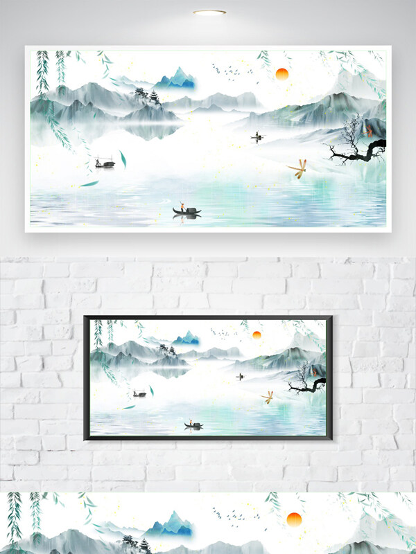 中國(guó)傳統(tǒng)簡(jiǎn)約唯美最美潑墨山水畫