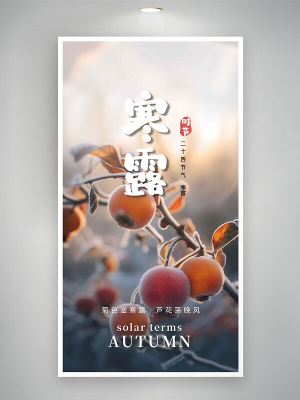 菊色滋寒露蘆花蕩晚風(fēng)傳統(tǒng)節(jié)氣海報