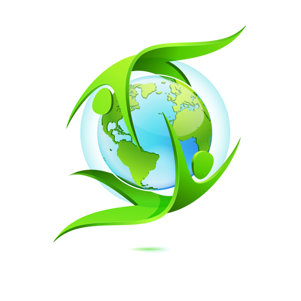 矢量商业绿色环保地球装饰图案创意设计元素