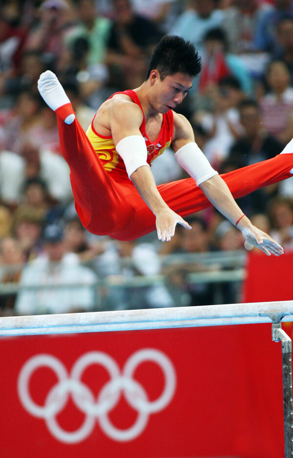 中国体操选手李小鹏双杠夺冠图片
