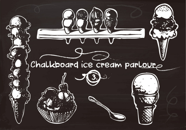 黑板手绘冰淇凌