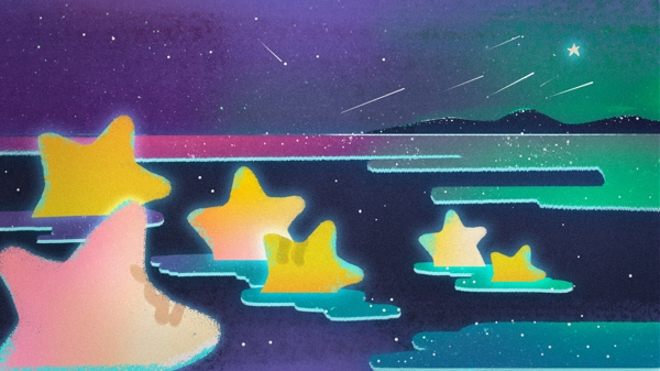 流星海洋背景素材
