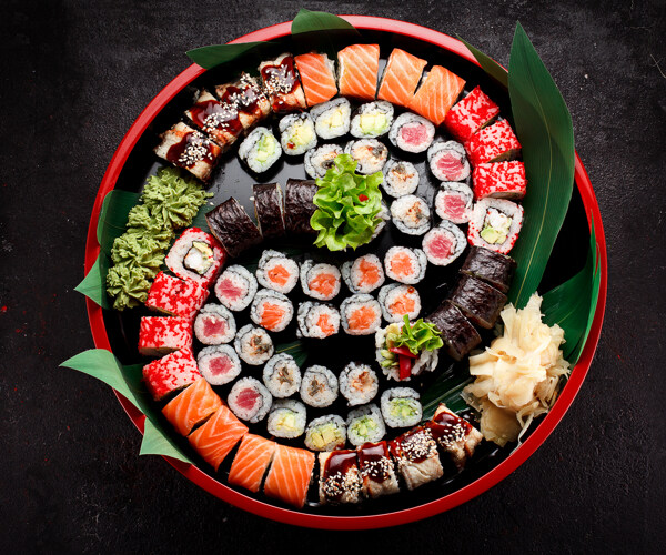 日本寿司食材美食背景海报素材图片