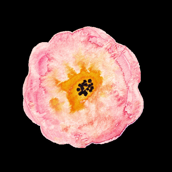妖媚粉色花卉卡通透明素材