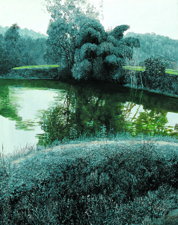 池塘竹林图片