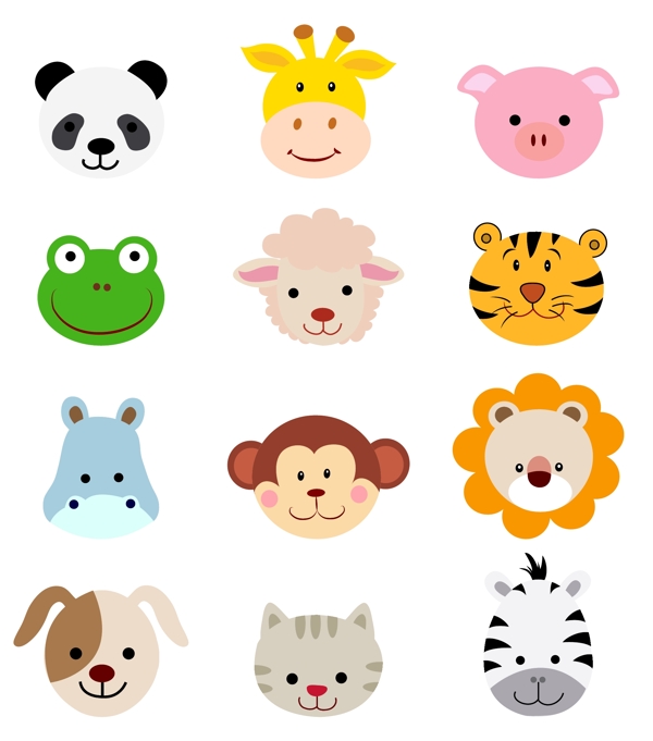 卡通動物頭