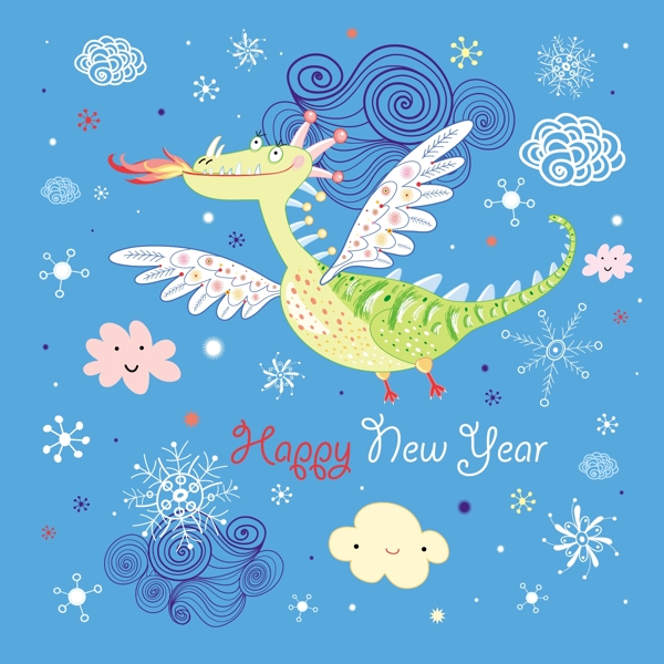 卡通恐龍插畫矢量素材