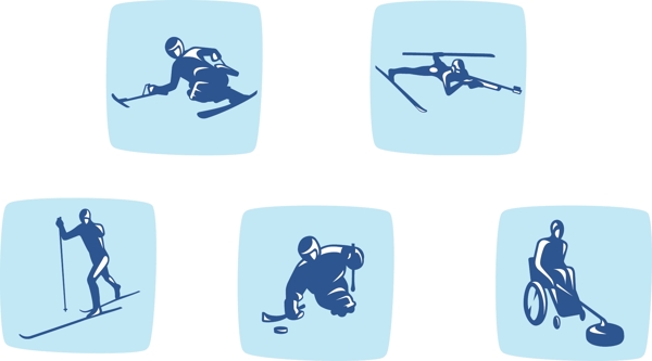 温哥华冬季残奥会运动图标图片