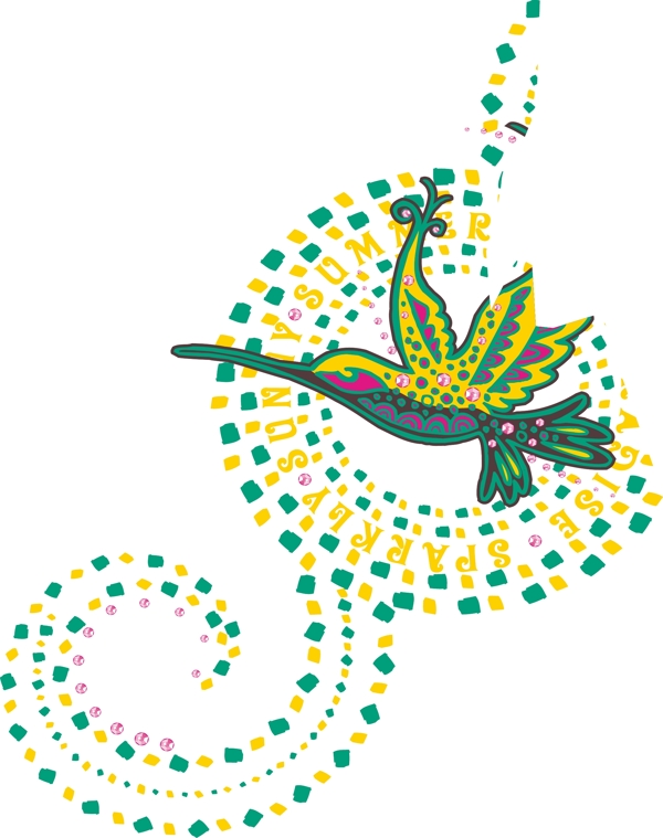 印花矢量圖動(dòng)物蛇鳥類樹免費(fèi)素材