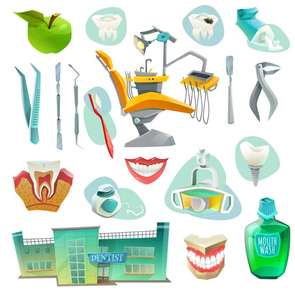 牙齿治疗科技图标图片