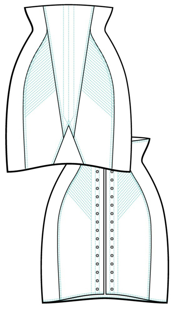 拉链半身包裙设计图