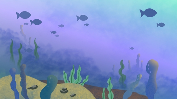 简约海底世界背景图