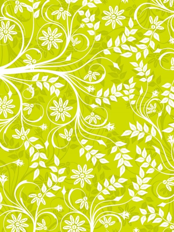 传统 欧式俄式花卉底图底纹  图案背景贴图 绿底白叶小清新