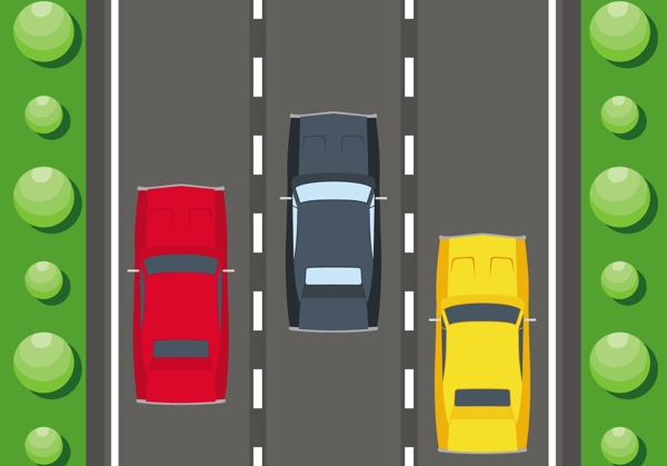 扁平化車輛車道素材